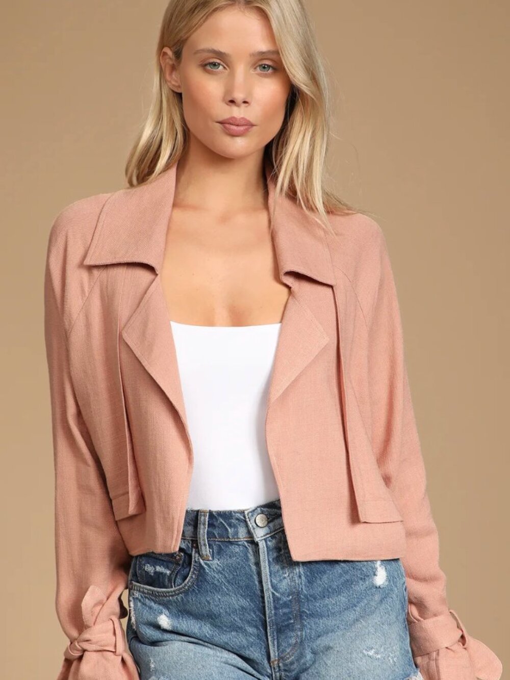 Lulus Linen Blend Blazer XS